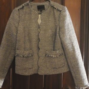 Banana Republic metallic tweed blazer.